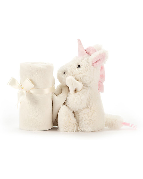JellyCat Peluche Doudou Unicorno con Copertina Soother - Dolce e morbidissimo! Peluche