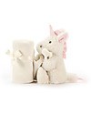 JellyCat Peluche Doudou Unicorno con Copertina Soother - Dolce e morbidissimo! Peluche