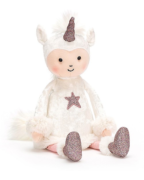 JellyCat Peluche Unicorno Perky Unicorn Moon - 30 cm - Morbidissimo e glamour! Peluche