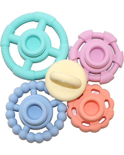 Jellystone Designs Gioco Impilabile e Massaggiagengive - Pastel - Silicone Alimentare Giochi per Neonati_