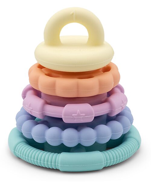 Jellystone Designs Gioco Impilabile e Massaggiagengive - Pastel - Silicone Alimentare Giochi per Neonati_