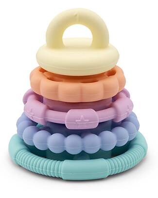 Jellystone Designs Gioco Impilabile e Massaggiagengive - Pastel - Silicone Alimentare Giochi per Neonati_