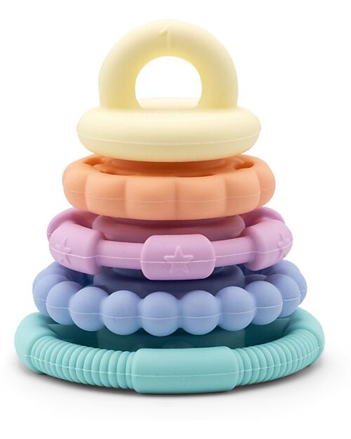 Jellystone Designs Gioco Impilabile e Massaggiagengive - Pastel - Silicone Alimentare Giochi per Neonati_