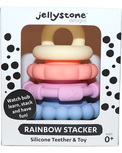 Jellystone Designs Gioco Impilabile e Massaggiagengive - Pastel - Silicone Alimentare Giochi per Neonati_