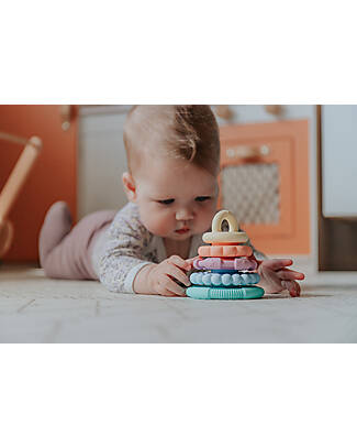 Jellystone Designs Gioco Impilabile e Massaggiagengive - Pastel - Silicone Alimentare Giochi per Neonati_