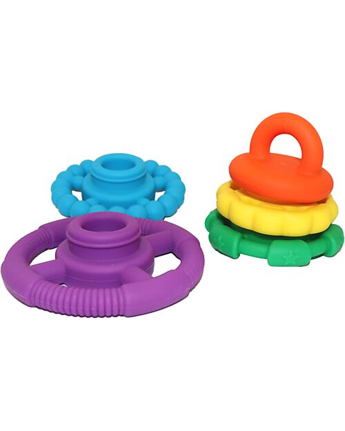 Jellystone Designs Gioco Impilabile e Massaggiagengive - Rainbow - Silicone Alimentare Giochi per Neonati_