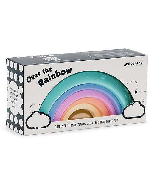 Jellystone Designs Gioco Impilabile - Over the Rainbow - Pastel - Silicone Alimentare Giochi Montessoriani
