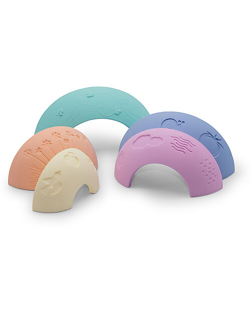 Jellystone Designs Gioco Impilabile - Over the Rainbow - Pastel - Silicone Alimentare Giochi Montessoriani