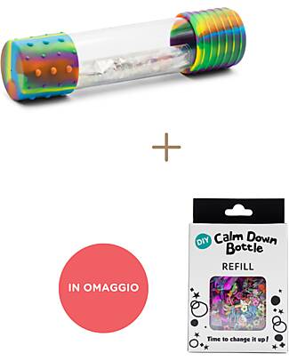 Jellystone Designs Gioco Sensoriale - DIY Calm Down Bottle - Arcobaleno - dai 3 Anni + Refill per Bottiglia Calm Down DIY - Rainbow in OMAGGIO Giochi Sensoriali_