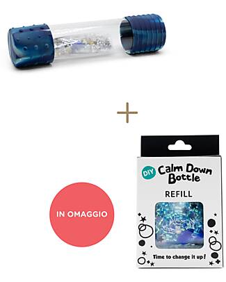 Jellystone Designs Gioco Sensoriale - DIY Calm Down Bottle - Galassia - dai 3 Anni + Refill per Bottiglia Calm Down DIY - Ocean in OMAGGIO Giochi Sensoriali_