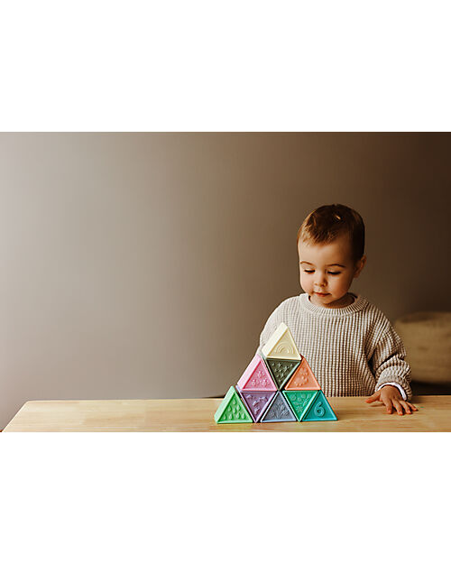 Jellystone Designs Set Gioco Triblox - 9 Tessere Triangolari - Rainbow Pastel - Silicone Giochi Montessoriani
