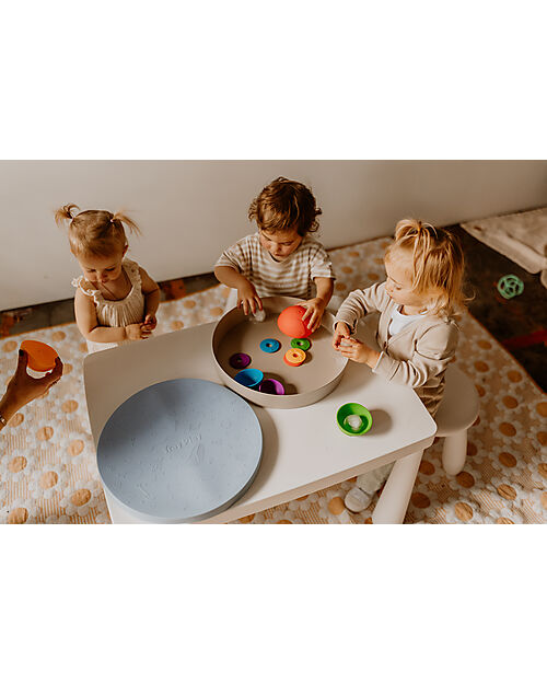 Jellystone Designs Vassoio Sensoriale 2 in 1 - Tray Play - Soft Blue - Fibra di Bambù e Melamina Giochi Sensoriali_