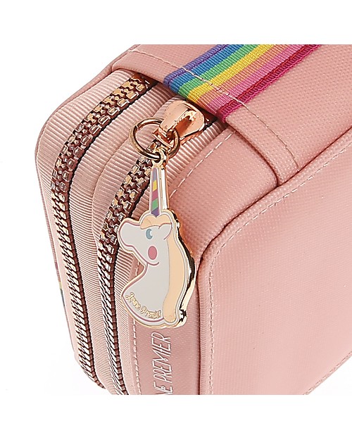 Jeune Premier Astuccio con Elastici e Doppia Zip - Lady Gadget Rosa - Completo di tutto l'occorrente! Astucci per la Scuola