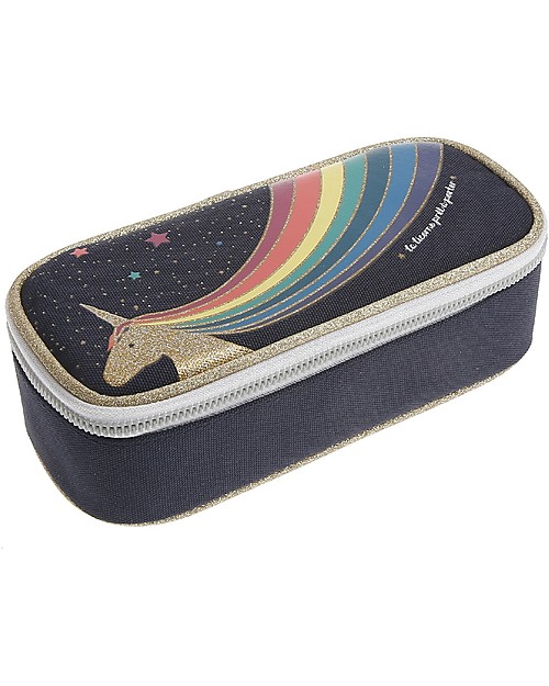 Jeune Premier Astuccio con Elastici - Unicorno Dorato - Materiale idro-repellente! Astucci per la Scuola