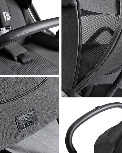 Joie Passeggino Valora 4 in 1 - Ebony - Compatto, Reversibile con Parapioggia e Adattatori - dalla Nascita fino a 22 kg Passeggini Classici