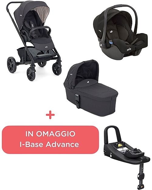 Joie Trio Chrome - Ember - Passeggino, Navicella e Ovetto + i-Base Advance In Omaggio! Passeggini Trio e Duo