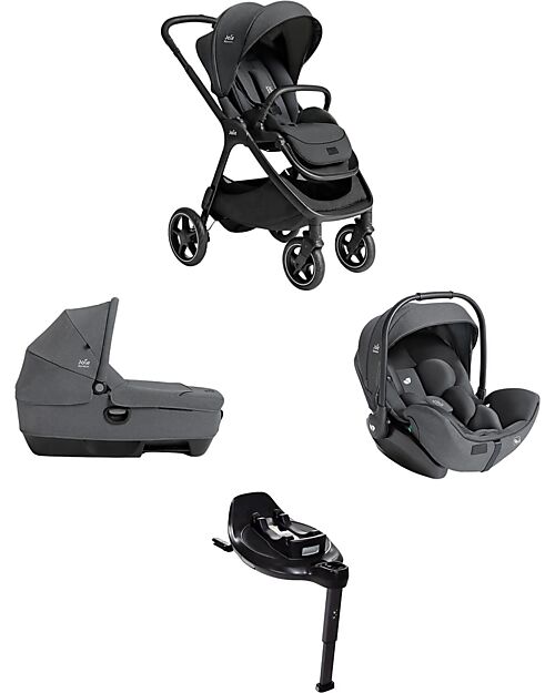 Joie Trio Finiti - Passeggino + Navicella Calmi R129 + Ovetto I-Level Pro + Base Encore - Ebony Passeggini Trio e Duo