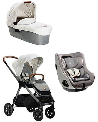 Joie Trio Passeggino Finiti + Navicella Ramble + Seggiolino Auto i-Harbour - Oyster - Base non inclusa Passeggini Trio e Duo