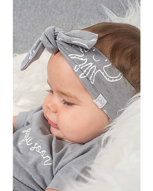 Jollein Baby Fascia per Capelli con Fiocco Polipo, Pacco da 2 (Rosa/Grigio) - 100% cotone biologico Accessori per Capelli