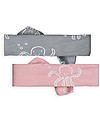 Jollein Baby Fascia per Capelli con Fiocco Polipo, Pacco da 2 (Rosa/Grigio) - 100% cotone biologico Accessori per Capelli