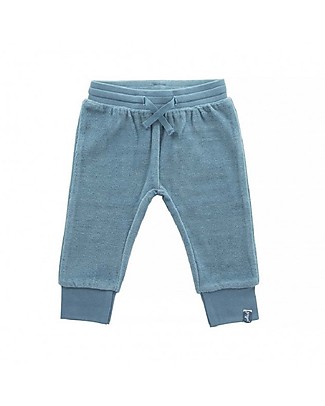 Jollein Baby Pantaloni Lunghi in Ciniglia, Azzurro - Cotone Biologico Pantaloni Lunghi