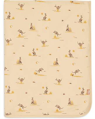 Jollein Blanket Cradle Jersey - 75x100 cm - Kangaroos - 100% Organic Cotton Blanket