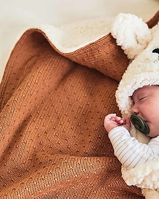 Jollein Coperta Teddy, Caramel - Bliss Knit - 75x100 cm Coperte