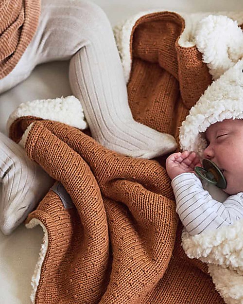 Jollein Coperta Teddy, Caramel Bliss Knit 75x100 cm unisex