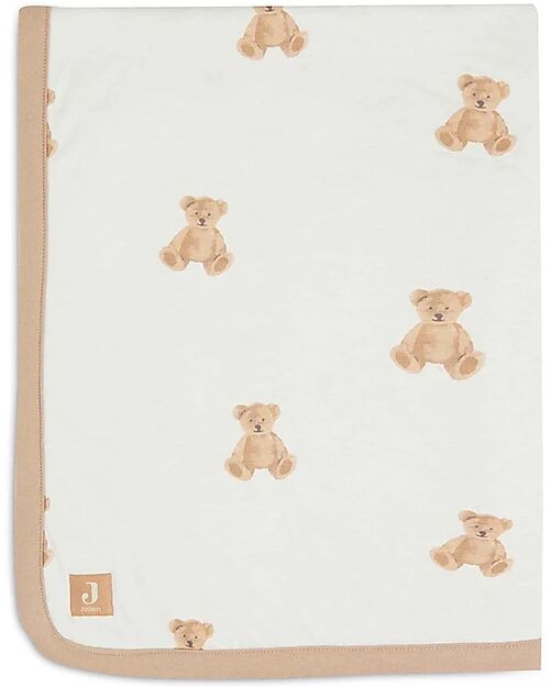 Jollein Copertina per Culla Jersey - 75x100cm - Teddy Bear - 100% Cotone Bio Coperte