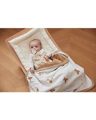 Jollein Copertina per Culla Jersey - 75x100cm - Teddy Bear - 100% Cotone Bio Coperte
