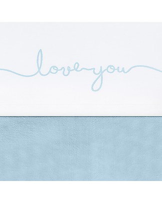 Jollein Lenzuolino per Culla Love You, Azzurro, 75x100 cm - 100% cotone Lenzuola