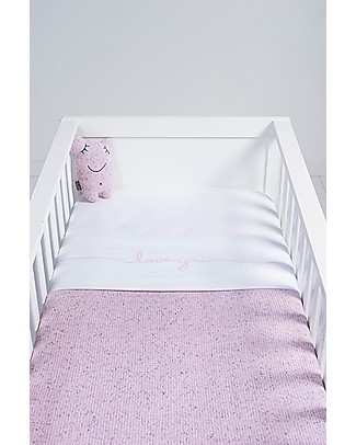 Jollein Lenzuolino per Lettino Love You - Rosa - 120x150 cm - 100% cotone Lenzuola
