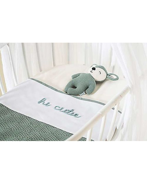 Jollein Lenzuolo 120x150cm Hi Cutie - Verde Cenere Lenzuola e Federe