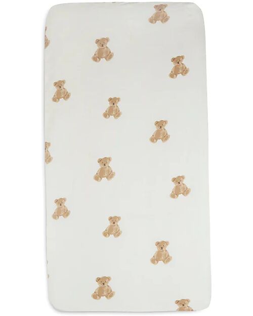 Jollein Lenzuolo Con Angoli - Per Culla - 40x80/90 cm- Jersey - Orsetto Biancheria Culla