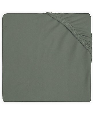 Jollein Lenzuolo con Angoli per Culla - Verde Cenere - 60x120 cm - Jersey di Cotone Lenzuola
