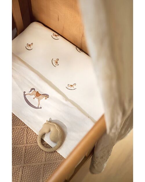 Jollein Lenzuolo con Angoli per Lettino - 60x120cm - nostalgic Ride - Cotone Lenzuola e Federe