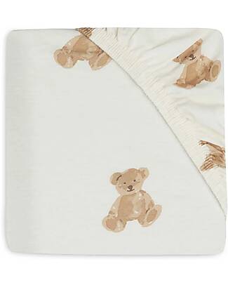 Jollein Lenzuolo con Angoli per Lettino - 60x120cm - Teddy Bear - Cotone Lenzuola e Federe