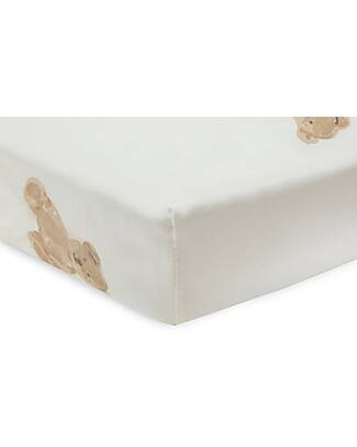 Jollein Lenzuolo con Angoli per Lettino - 60x120cm - Teddy Bear - Cotone Lenzuola e Federe