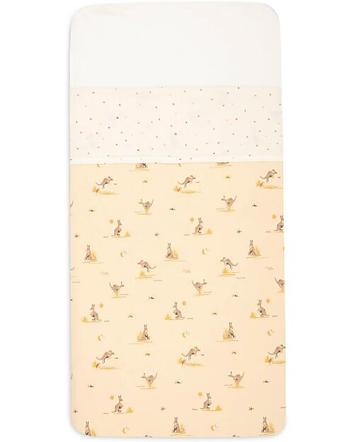 Jollein Lenzuolo per Culla - 100% Cotone - Canguri e Dusty Dot - 75x100 cm Biancheria Culla