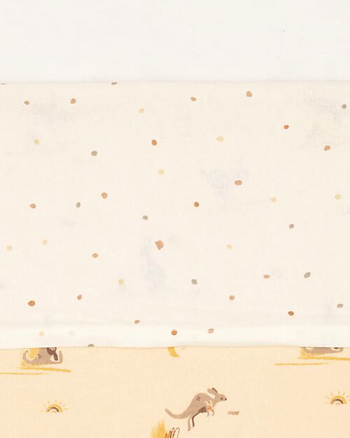 Jollein Lenzuolo per Culla - 100% Cotone - Canguri e Dusty Dot - 75x100 cm Biancheria Culla