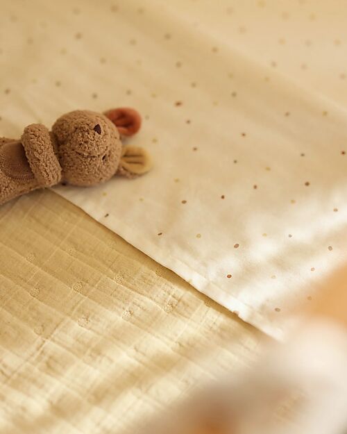 Jollein Lenzuolo per Culla - 100% Cotone - Canguri e Dusty Dot - 75x100 cm Biancheria Culla