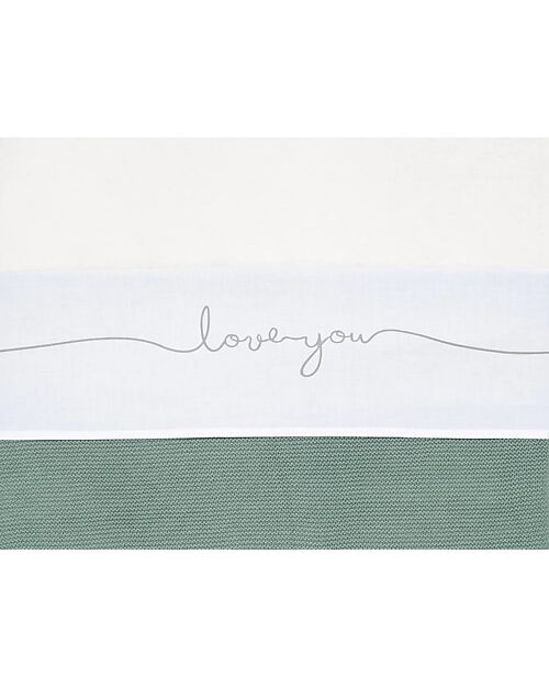 Jollein Lenzuolo per Lettino - 100% Cotone - Love You - 120x150cm - Grigio Lenzuola e Federe