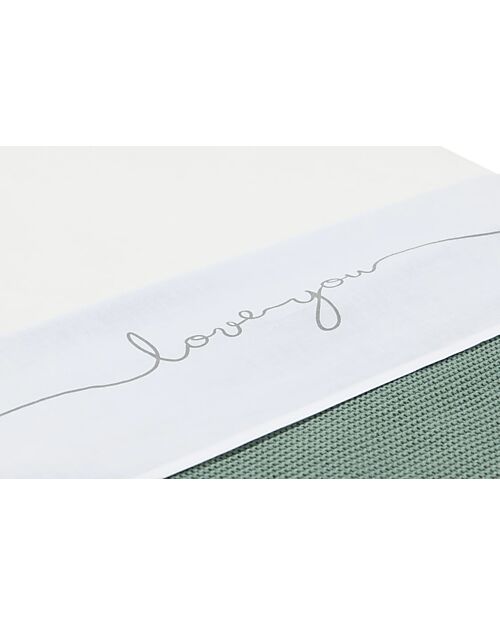 Jollein Lenzuolo per Lettino - 100% Cotone - Love You - 120x150cm - Grigio Lenzuola e Federe