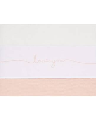 Jollein Lenzuolo per Lettino - 100% Cotone - Love You - 120x150cm - Rosa Antico Lenzuola e Federe