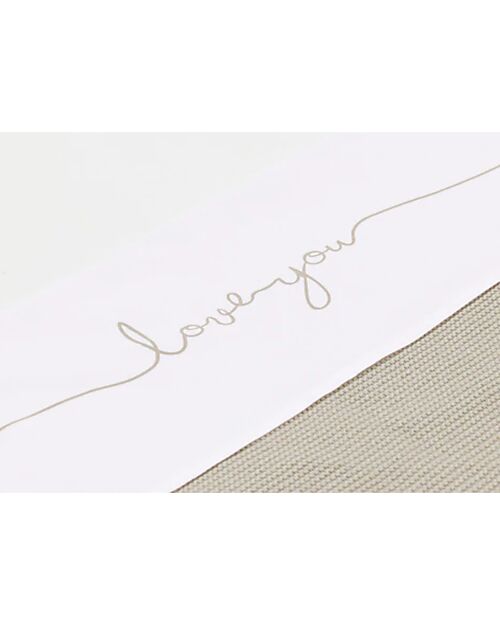 Jollein Lenzuolo per Lettino - 100% Cotone - Love You - 120x150cm - Torrone Lenzuola e Federe