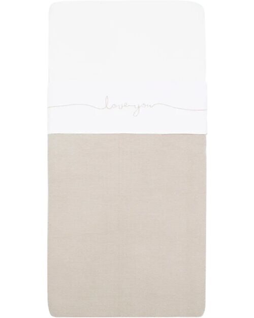 Jollein Lenzuolo per Lettino - 100% Cotone - Love You - 120x150cm - Torrone Lenzuola e Federe