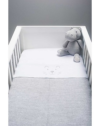 Jollein Lenzuolo per Lettino Leoncino, Grigio - 120x150 cm - 100% cotone Lenzuola e Federe