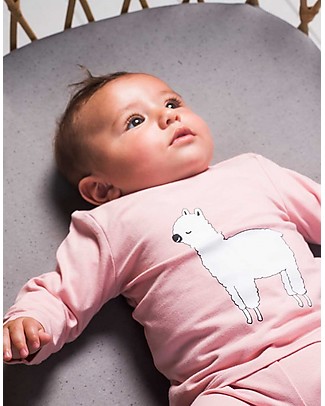 Jollein Maglia Maniche Lunghe Lama, Rosa - Cotone Biologico Felpe