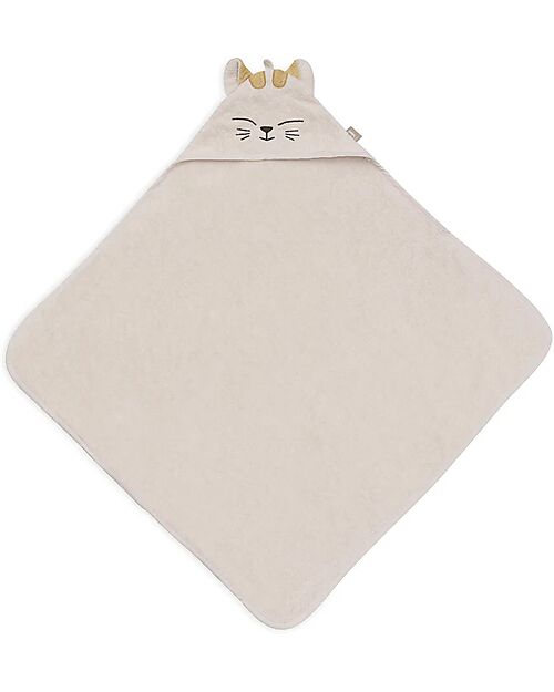 Jollein Mantellina da Bagno in Spugna - Con Cappuccio - 75x75cm - Charlie - Gattino Accappatoi e Asciugamani