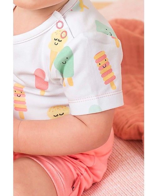 Jollein Pantaloni Corti Aloha, Rosa - Cotone bio Pantaloni Corti